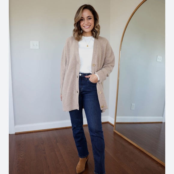 Quince oversized boyfriend fisherman ribbed cardigan - Picture 2 of 10